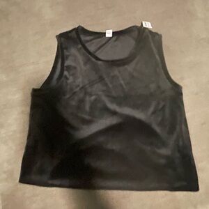 Old Navy Black Boxy Crop Tank Top